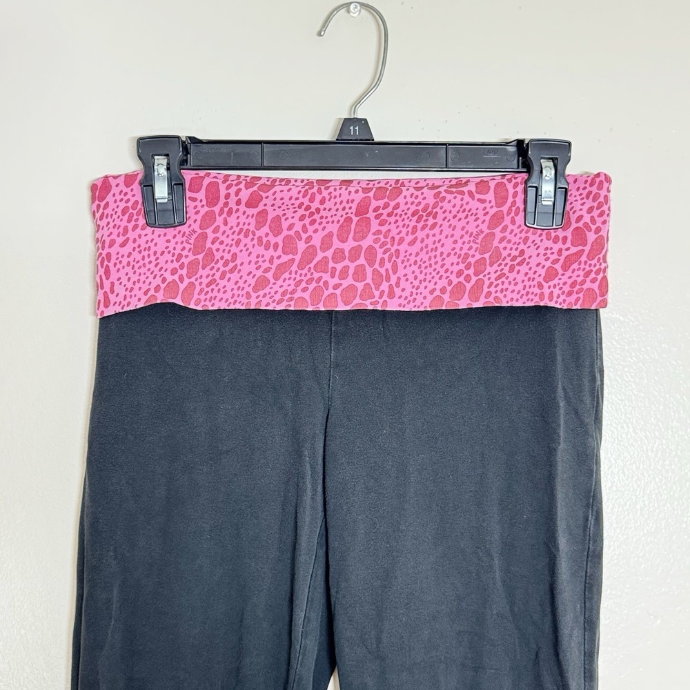 Victoria's Secret PINK Y2K Foldover Yoga Pants Flare Pink Leopard Cheetah Small - Picture 3 of 7